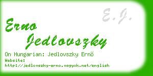 erno jedlovszky business card